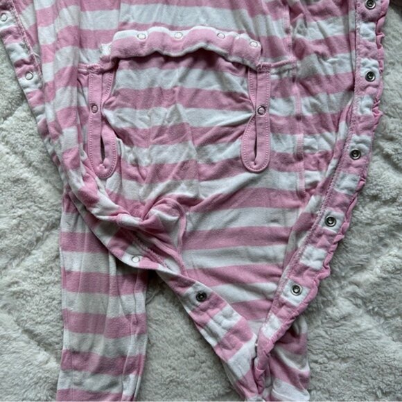 Kickee Pants | "Lotus Stripe" Classic Ruffle Coverall with Snaps | Size 12-18M - Picture 6 of 10